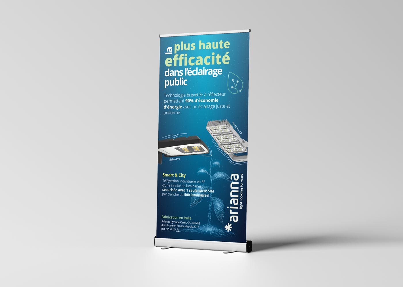 Banner pubblicitari per fiere ed eventi: il design per Arianna LED