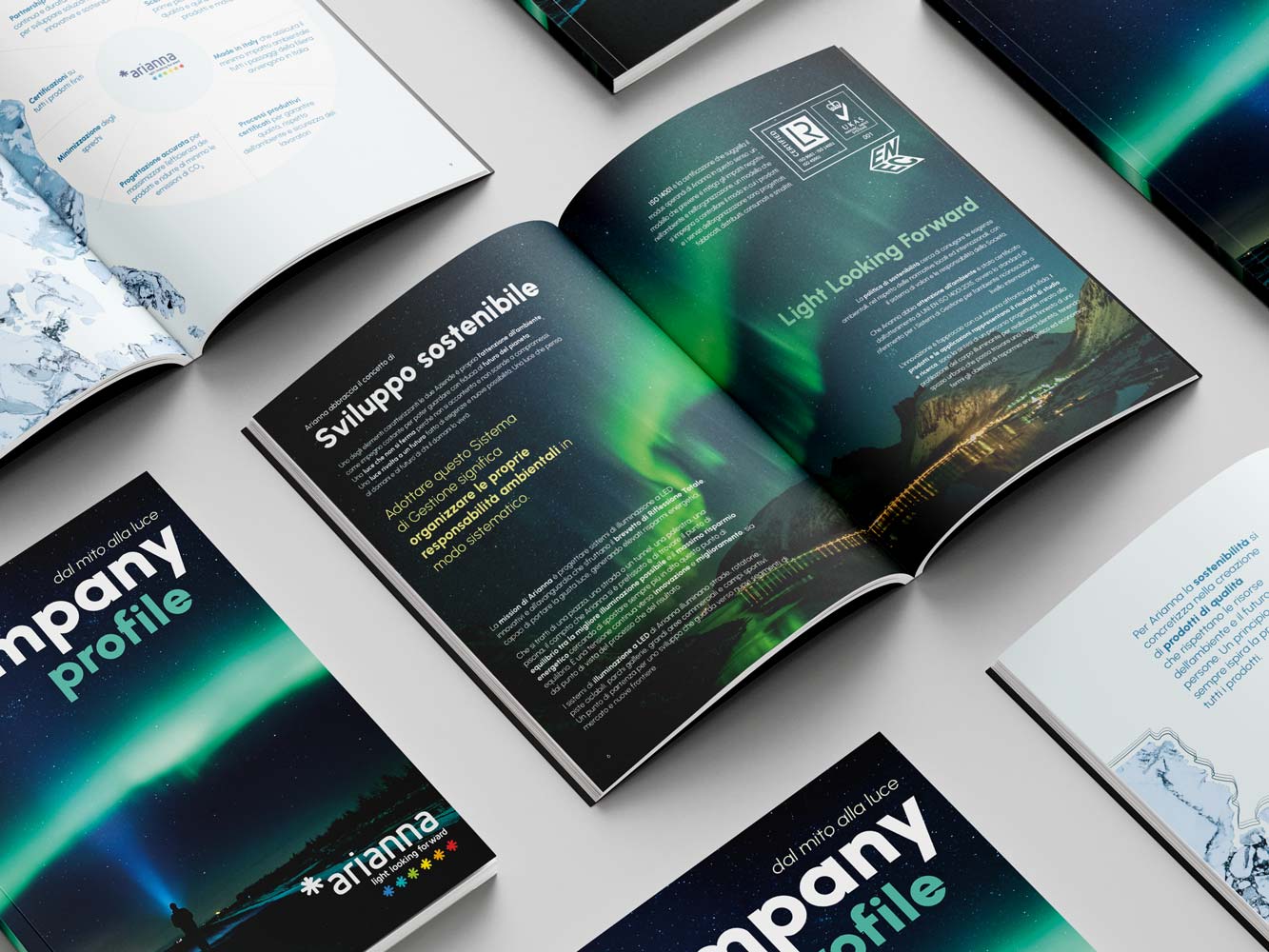 Progettazione catalogo corporate: il racconto istituzionale di Arianna LED